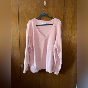 Pink v-neck sweater